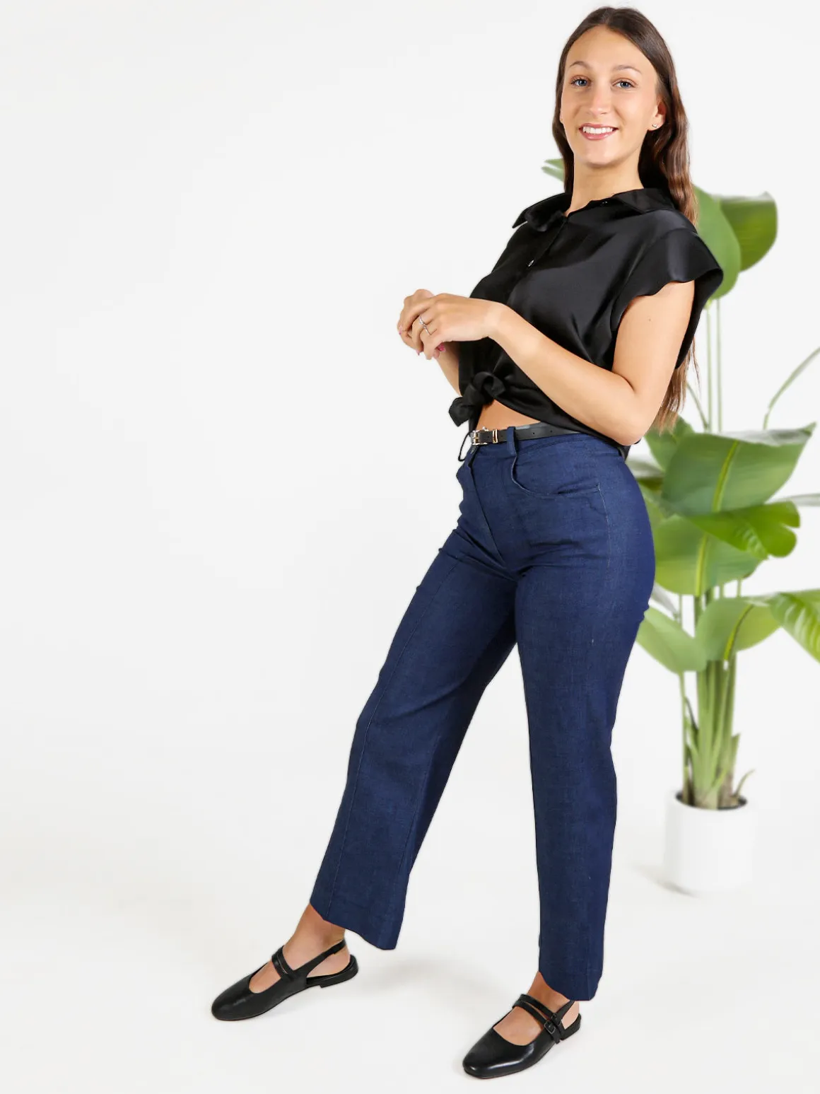 Floria Camicia donna senza maniche effetto raso
