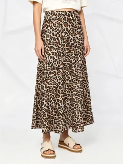 Floria Gonna midi animalier con elastico in vita - multicolore