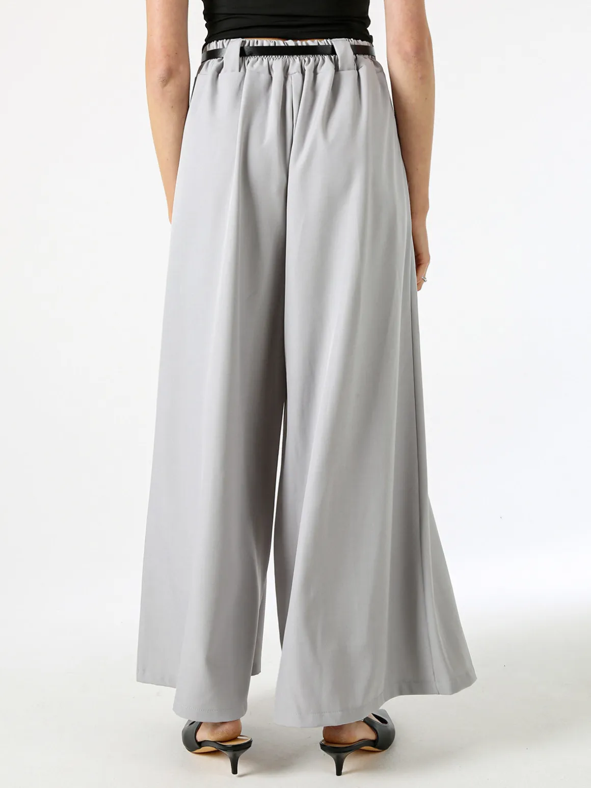 Floria Pantaloni a palazzo da donna con cintura sottile - grigio