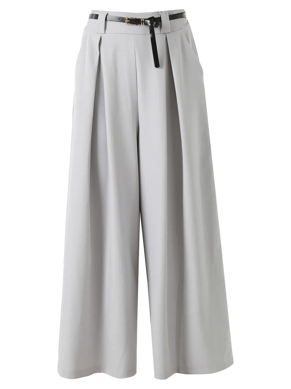 Floria Pantaloni a palazzo da donna con cintura sottile - grigio