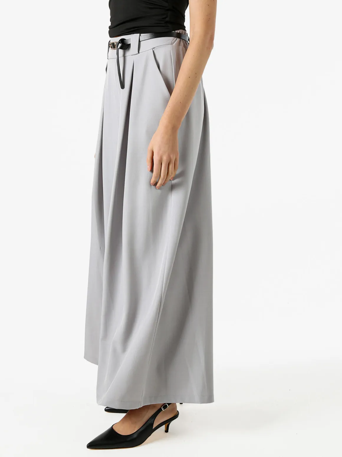 Floria Pantaloni a palazzo da donna con cintura sottile - grigio