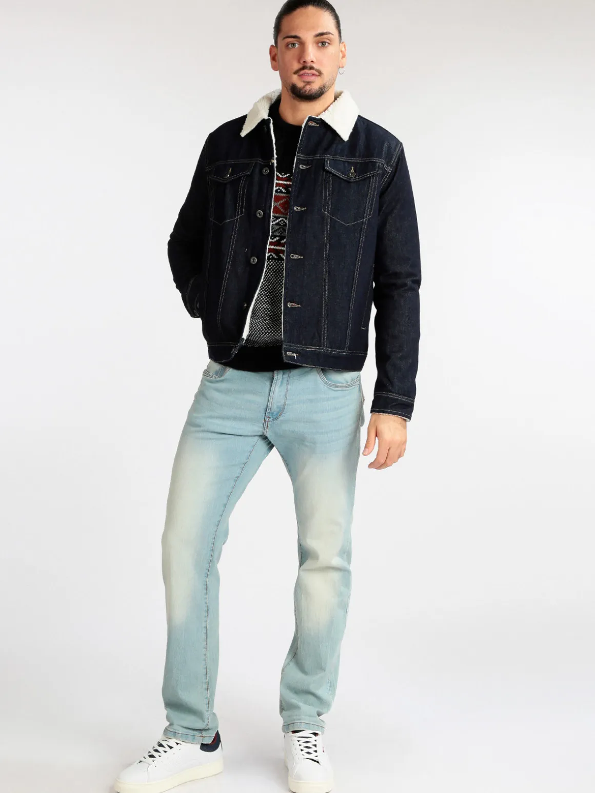 Frankie Malone Giacca di jeans da uomo imbottita