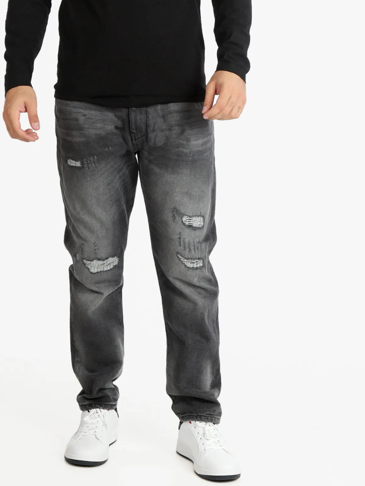 Frankie Malone Jeans grigio da uomo con strappi