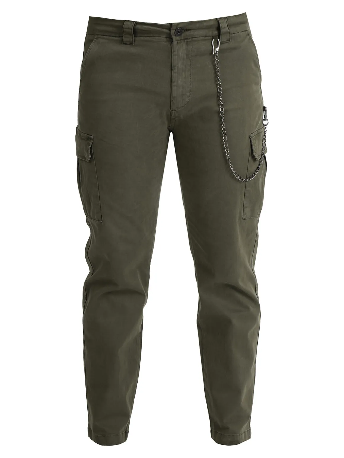 Frankie Malone Pantaloni cargo da uomo con catena