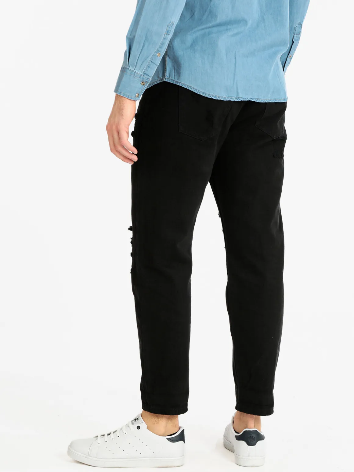 Frankie Malone Pantaloni cropped uomo con strappi