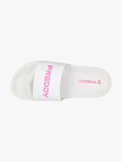 Freddy Ciabatte donna in gomma con fascia larga - bianco