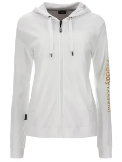Freddy Felpa donna con cappuccio e zip in cotone