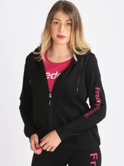Freddy Felpa donna con cappuccio e zip in cotone