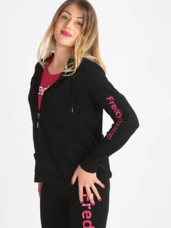 Freddy Felpa donna con cappuccio e zip in cotone