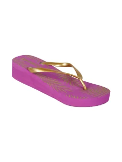 Freddy Infradito donna in gomma con zeppa - fucsia