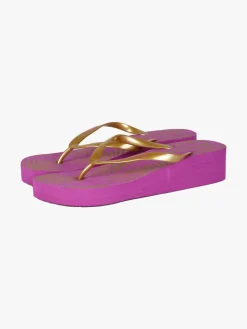 Freddy Infradito donna in gomma con zeppa - fucsia
