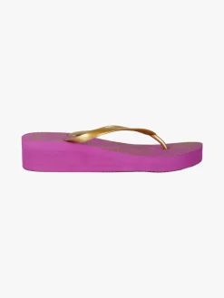 Freddy Infradito donna in gomma con zeppa - fucsia