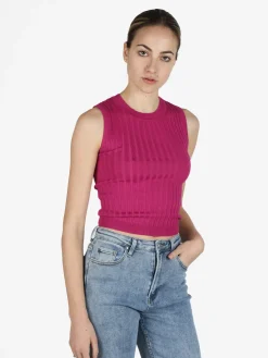 Free Style Top donna elasticizzato a coste