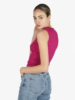 Free Style Top donna elasticizzato a coste