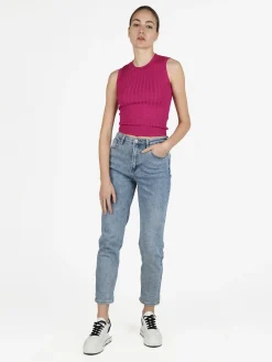 Free Style Top donna elasticizzato a coste