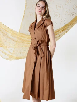 Frenetika Abito a camicia da donna in cotone con maniche corte