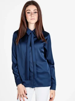 Frenetika Camicia donna effetto raso con cravattino