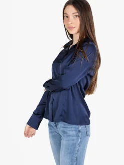 Frenetika Camicia donna effetto raso con cravattino