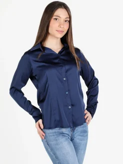 Frenetika Camicia donna effetto raso con cravattino