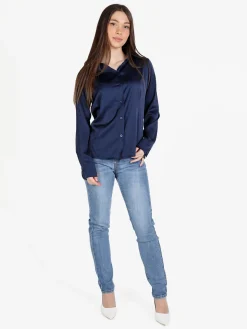 Frenetika Camicia donna effetto raso con cravattino