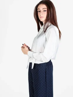 Frenetika Camicia donna effetto raso con cravattino