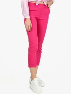 Frenetika Pantaloni classici da donna a gamba dritta con risvolto finale