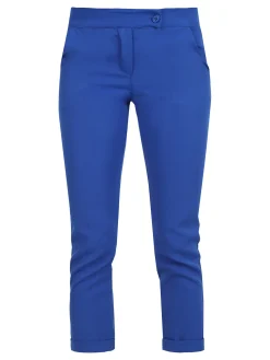 Frenetika Pantaloni classici da donna a gamba dritta con risvolto finale