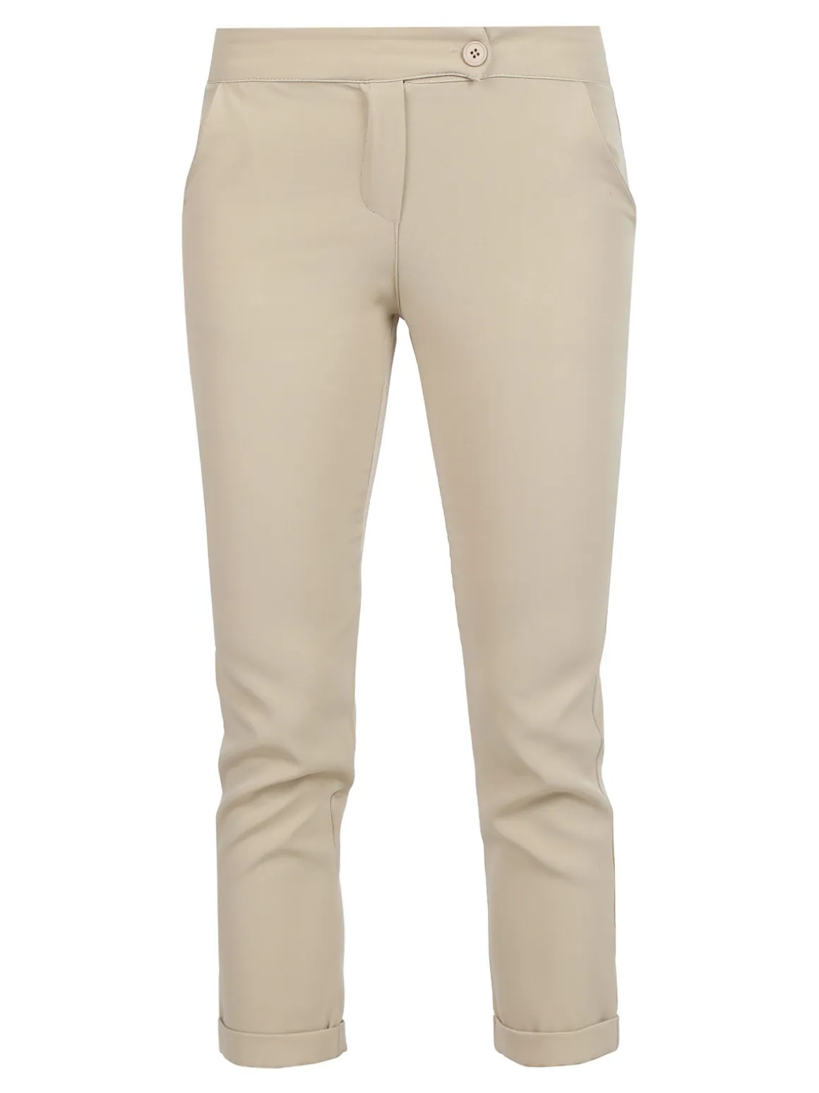 Frenetika Pantaloni classici da donna a gamba dritta con risvolto finale