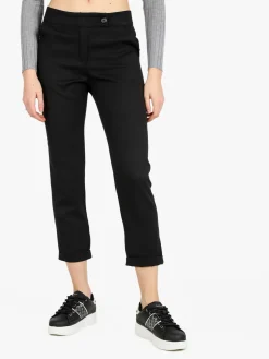 Frenetika Pantaloni classici da donna a gamba dritta con risvolto finale