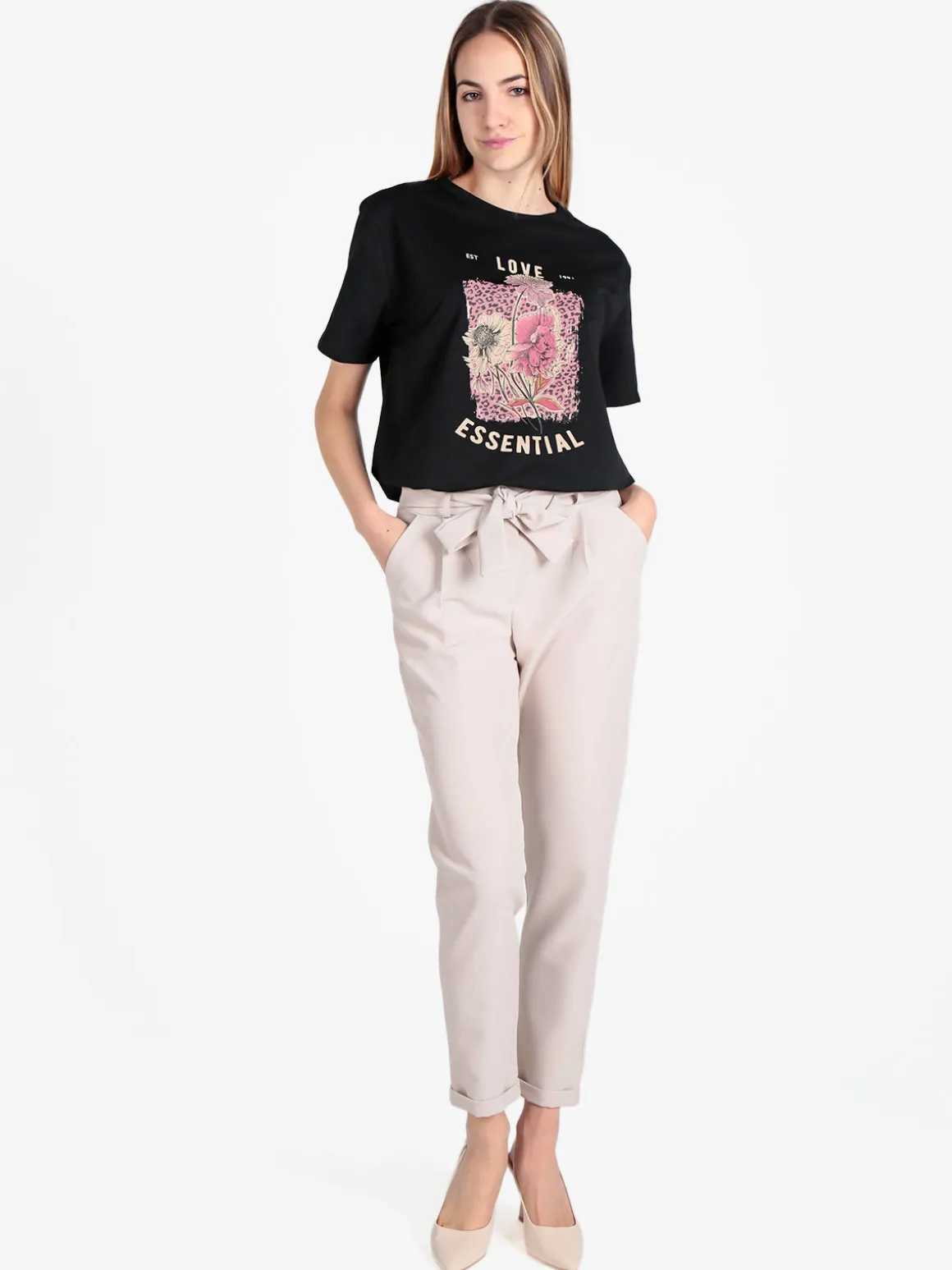 Frenetika Pantaloni classici da donna con risvolto