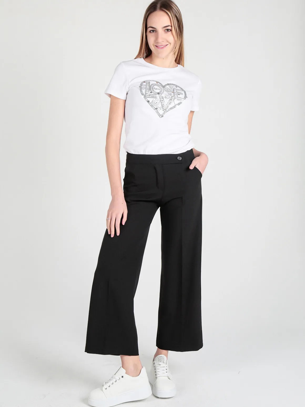 Frenetika Pantaloni classici da donna con risvolto