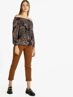 Frenetika Pantaloni cropped da donna con risvolto
