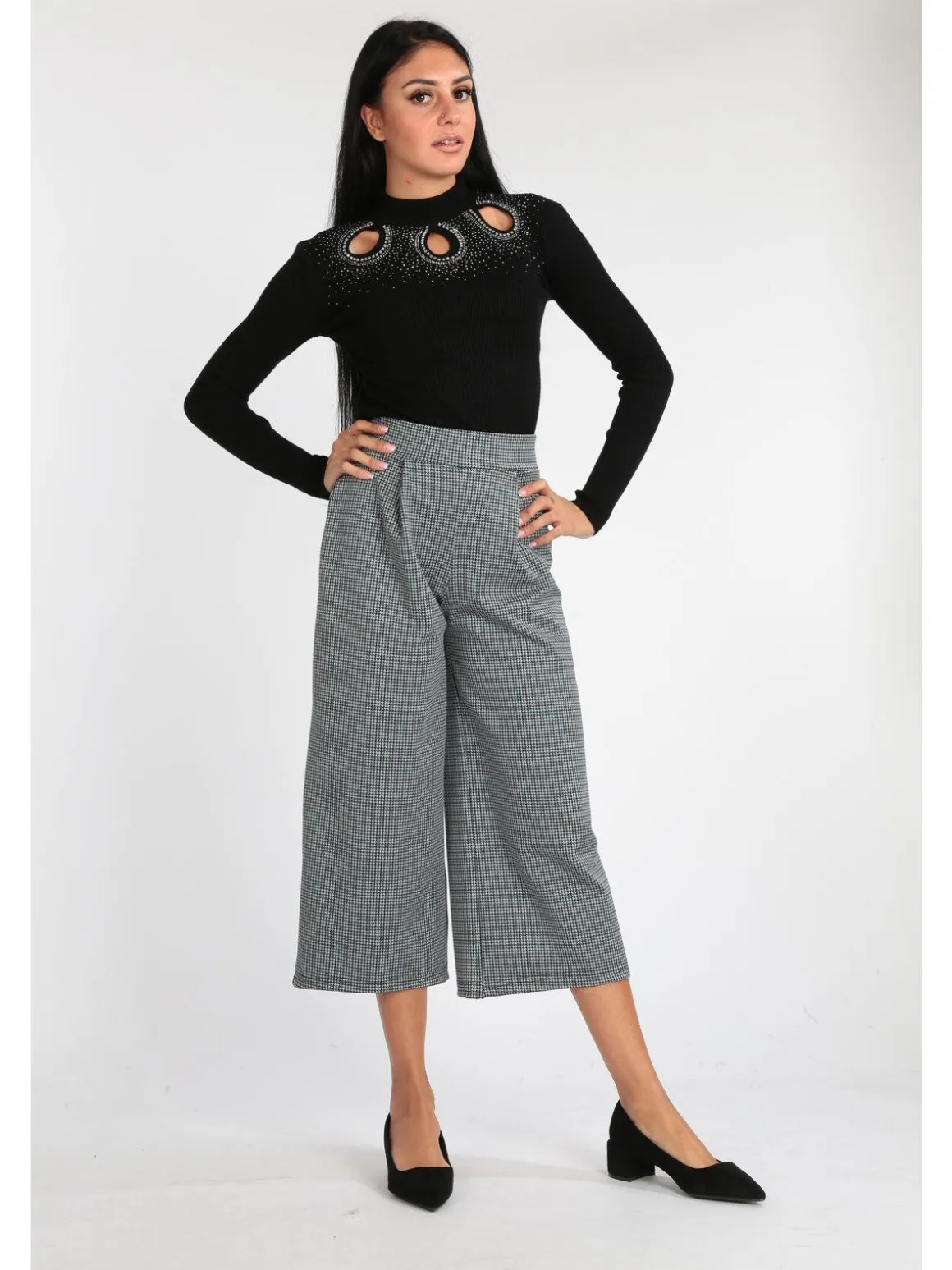 Frenetika Pantaloni culotte donna vita alta