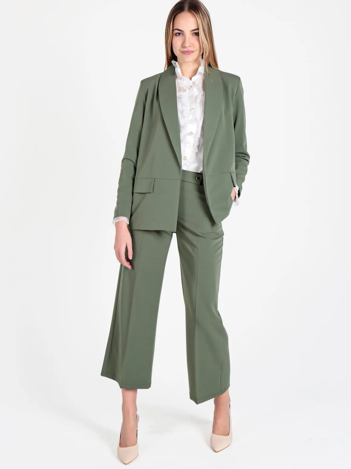 Frenetika Pantaloni da donna crop a palazzo