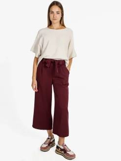 Frenetika Pantaloni donna a palazzo tinta unita - bordeaux