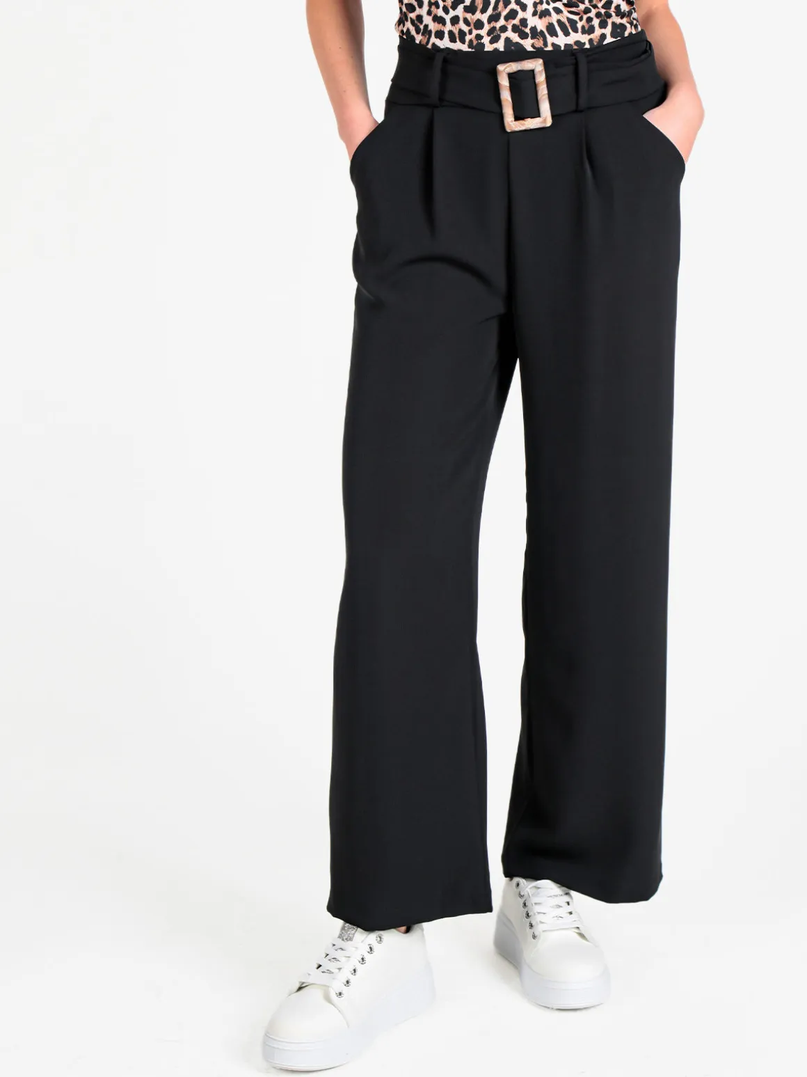 Frenetika Pantaloni donna a palazzo con cintura
