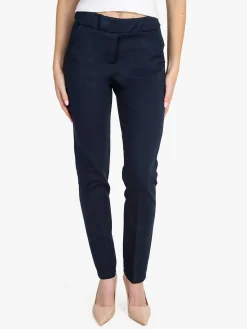 Frenetika Pantaloni donna a sigaretta con elastico in vita - blu