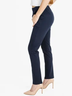 Frenetika Pantaloni donna a sigaretta con elastico in vita - blu