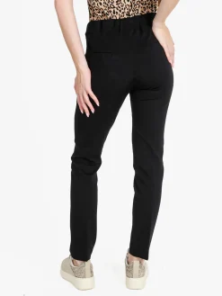 Frenetika Pantaloni donna a sigaretta con elastico in vita - nero