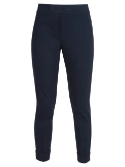 Frenetika Pantaloni donna a sigaretta con risvolto - blu