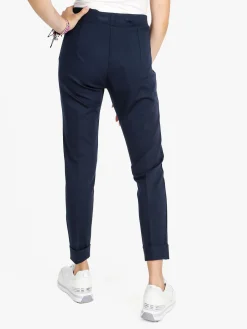Frenetika Pantaloni donna a sigaretta con risvolto - blu