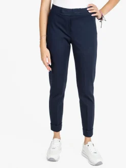 Frenetika Pantaloni donna a sigaretta con risvolto - blu