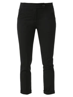 Frenetika Pantaloni donna a vita bassa con risvolto - nero