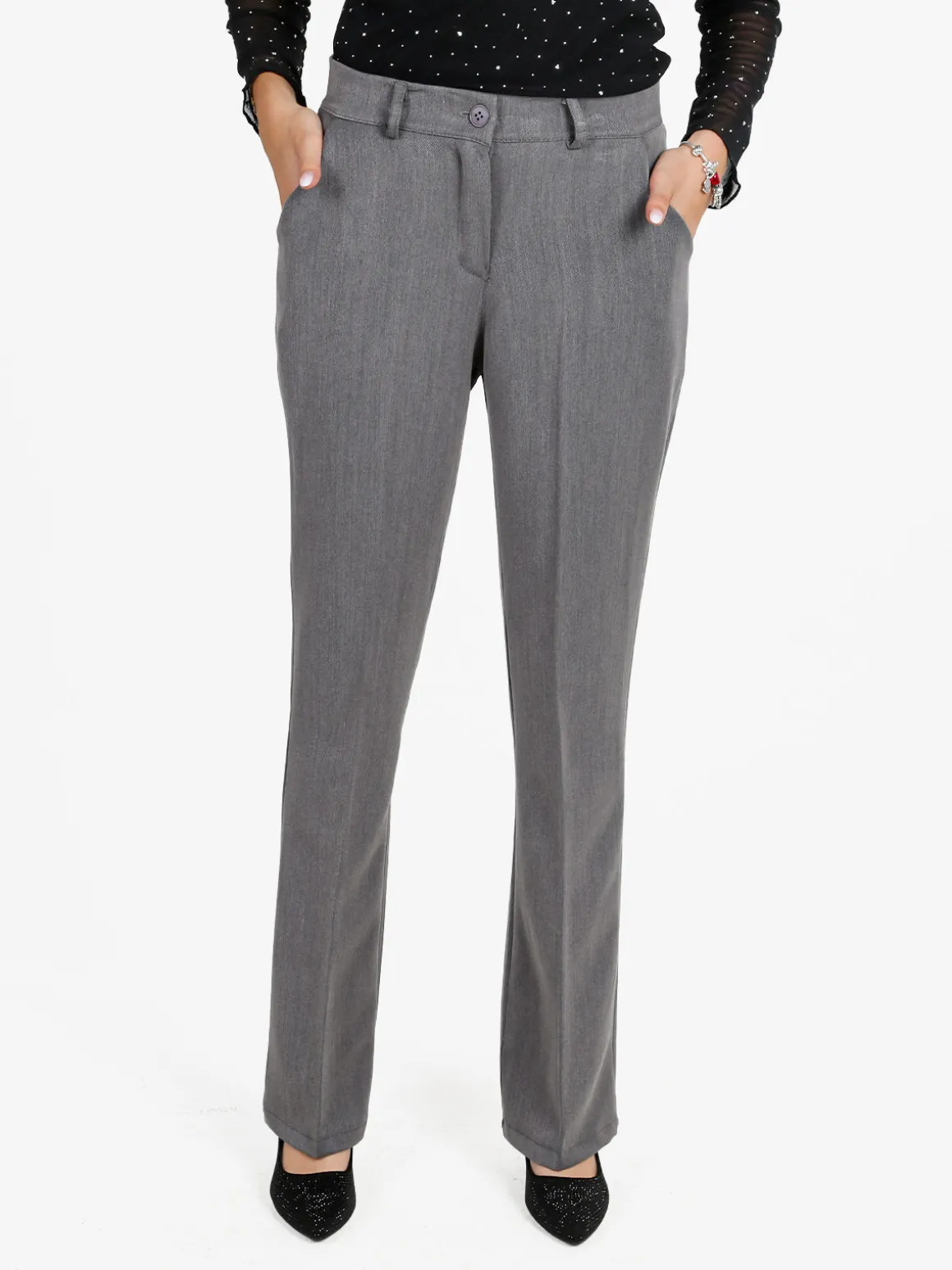 Frenetika Pantaloni donna a zampa - grigio