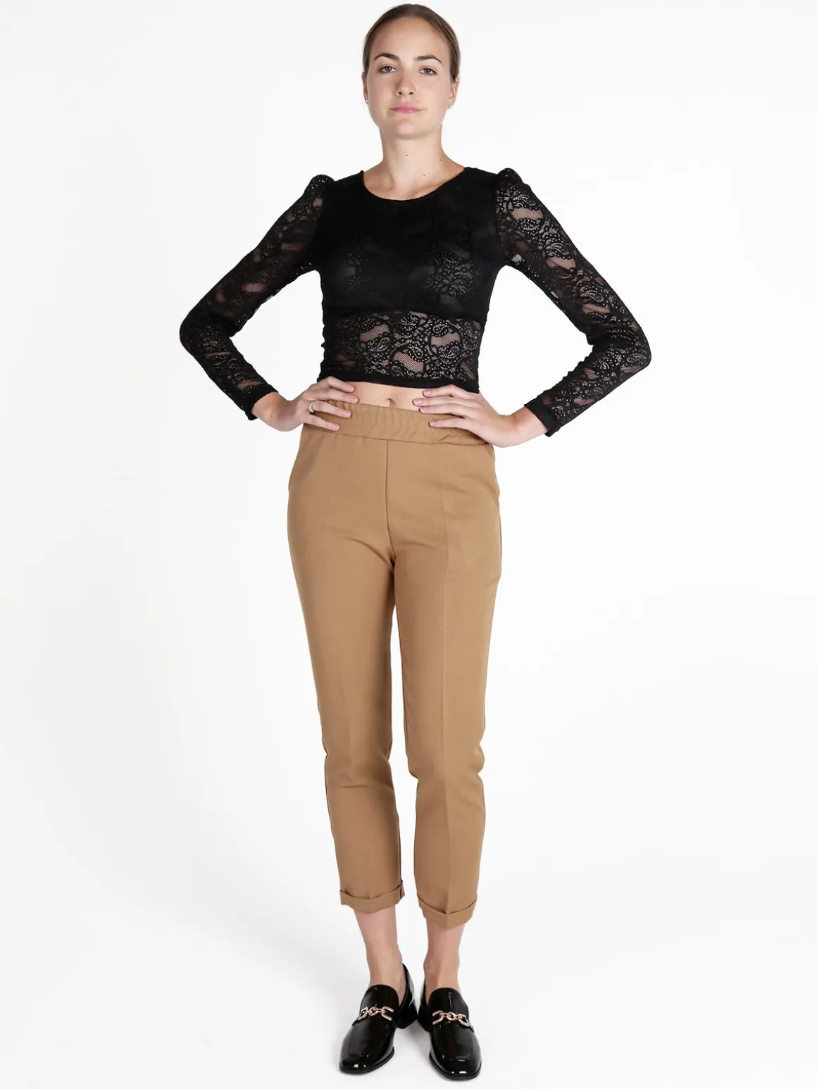 Frenetika Pantaloni donna con risvolto
