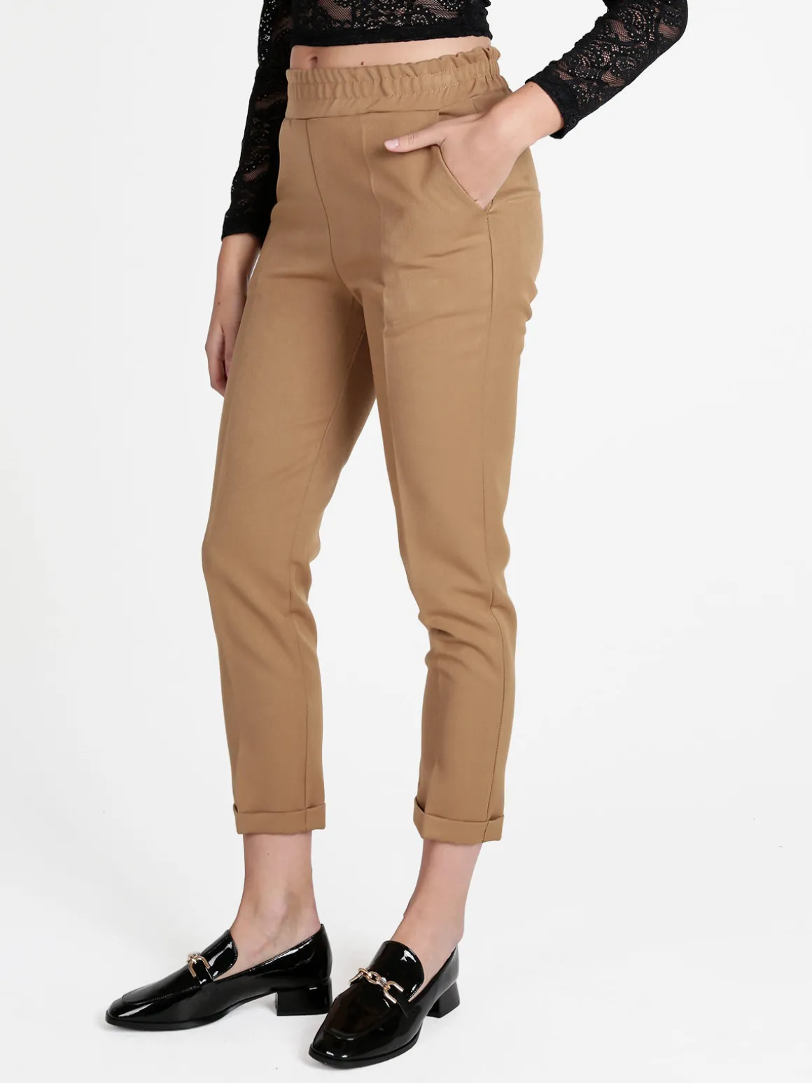 Frenetika Pantaloni donna con risvolto