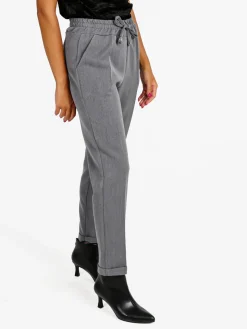 Frenetika Pantaloni donna con risvolto - grigio