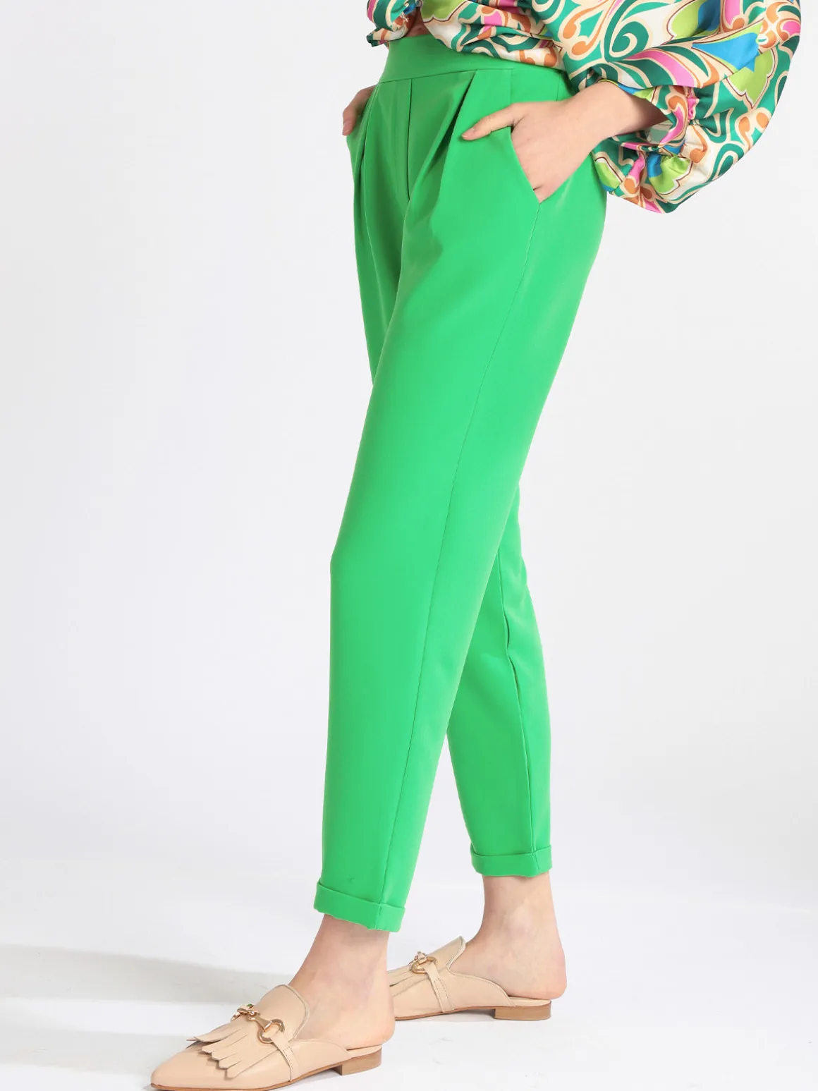 Frenetika Pantaloni donna con risvolto