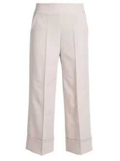Frenetika Pantaloni donna crop con risvolto alto