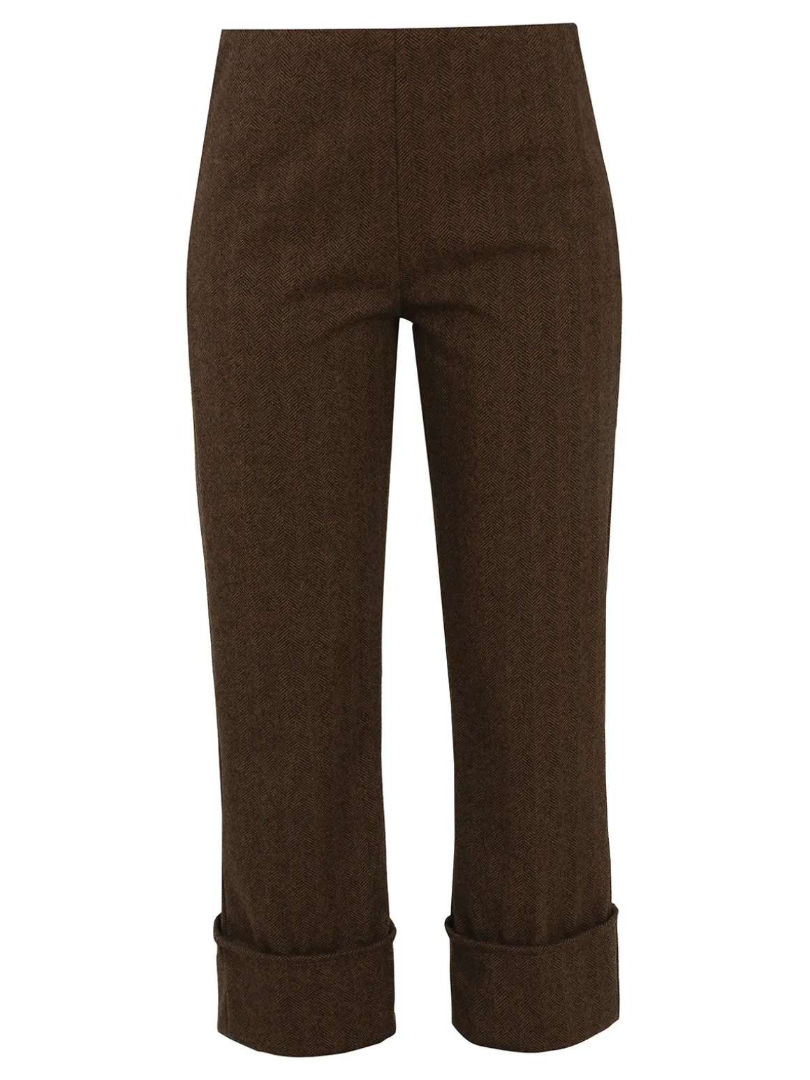 Frenetika Pantaloni donna culotte cropped spigati - moro